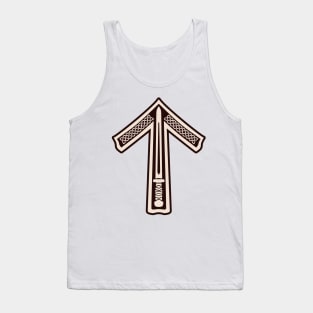 Tyr / Tiwaz - Bone and Burnt Wood - Viking / Norse / Saxon Futhark Rune Tank Top